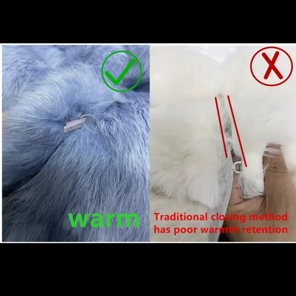Natural Rabbit Fur Coat Women Winter Jacket Real - Picture 14 of 16